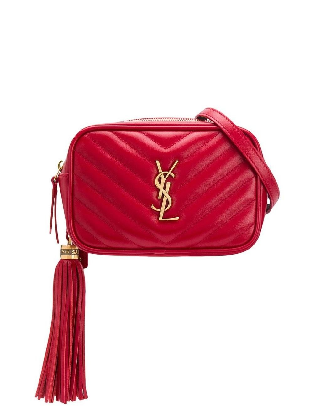 Saint Laurent Tassel-detail Lou Belt Bag in Red | Lyst