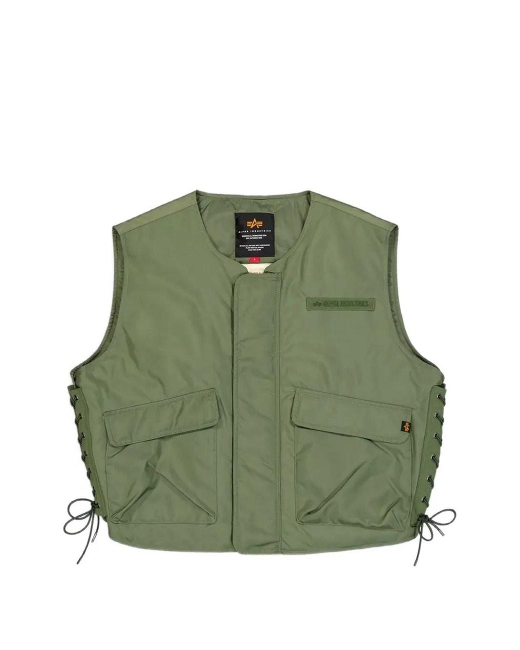 Alpha Industries Green Side-Tie Vest for men