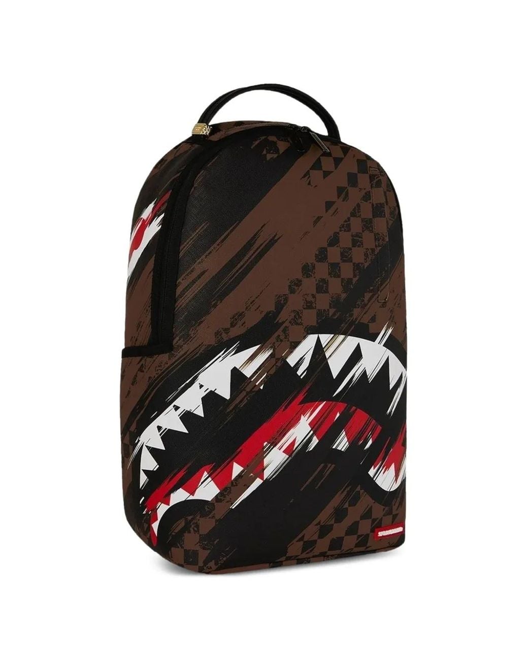 Sprayground Black Checkered Shark-Print Backpack