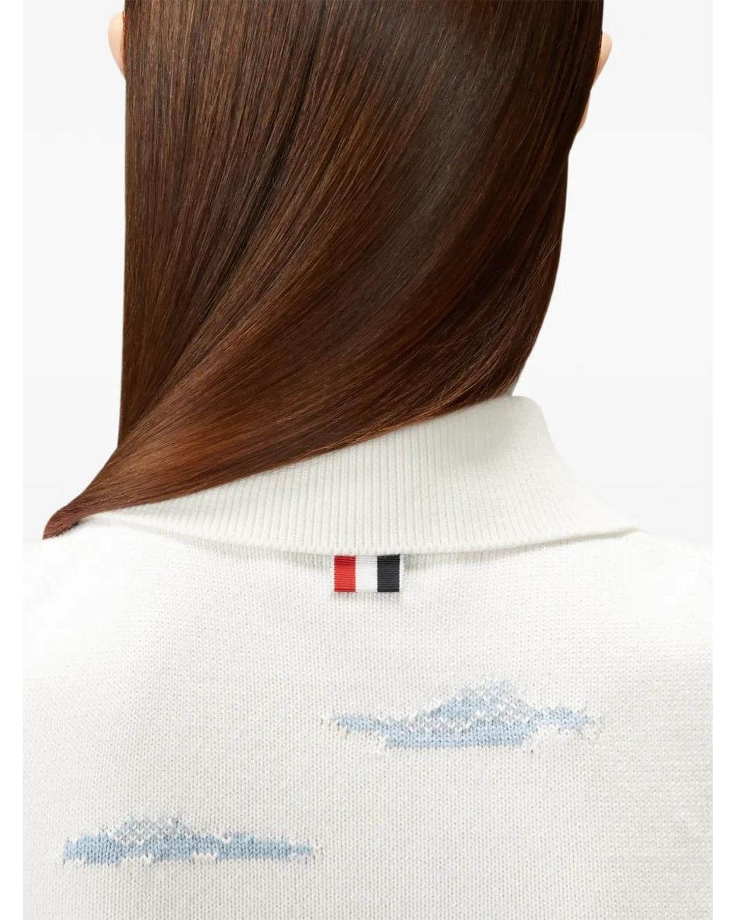 Thom Browne White Sleeveless Polo Shirt