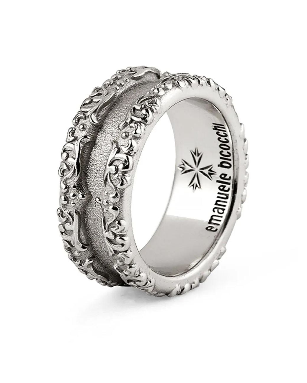 Emanuele Bicocchi Metallic Ring Mit Arabesque-Motiv