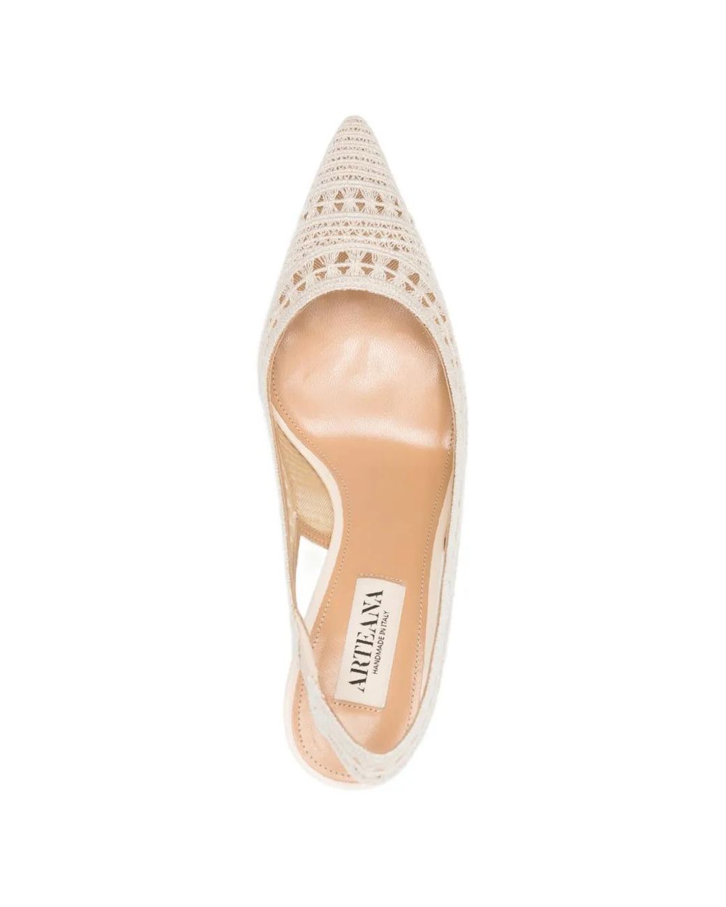 Arteana White Trieste Lace Slingback Pumps
