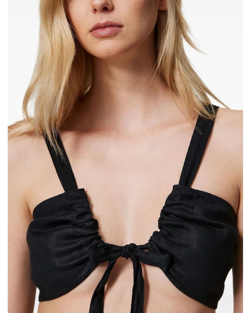 Twinset Black Linen Top
