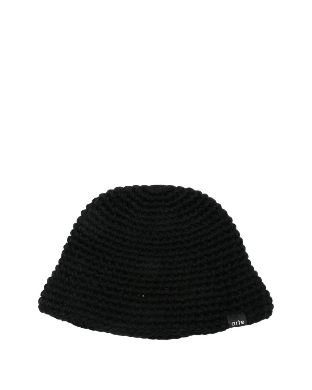 Arte' Gehäkelte Beanie Mit Logo-Patch in Black für Herren