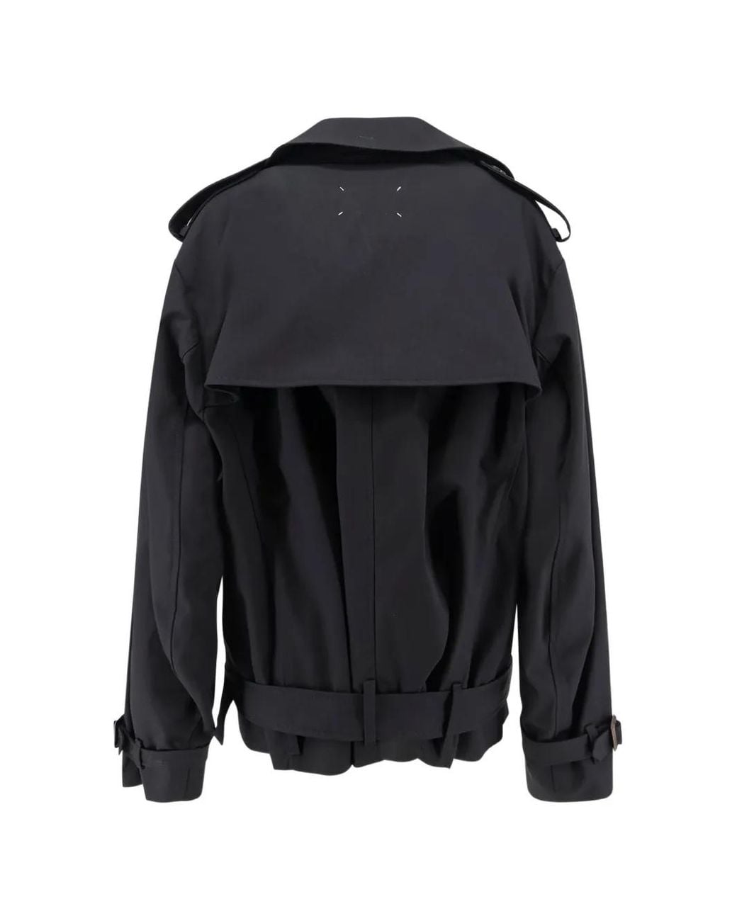 Maison Margiela Black Folded Collar Cotton Caban