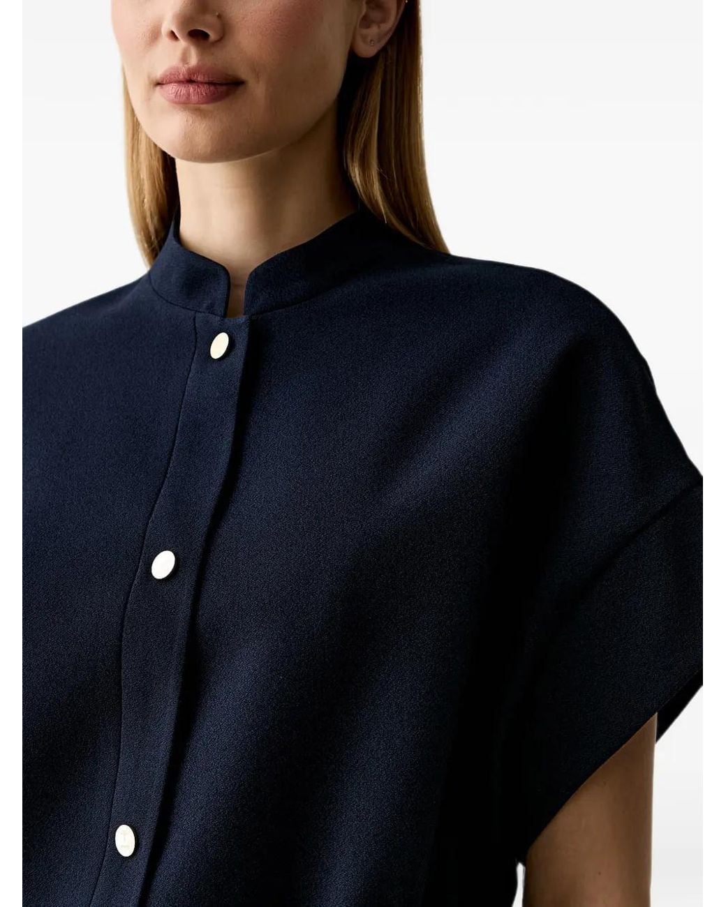 Joop! Blue Elasticated-Waist Short-Sleeve Top