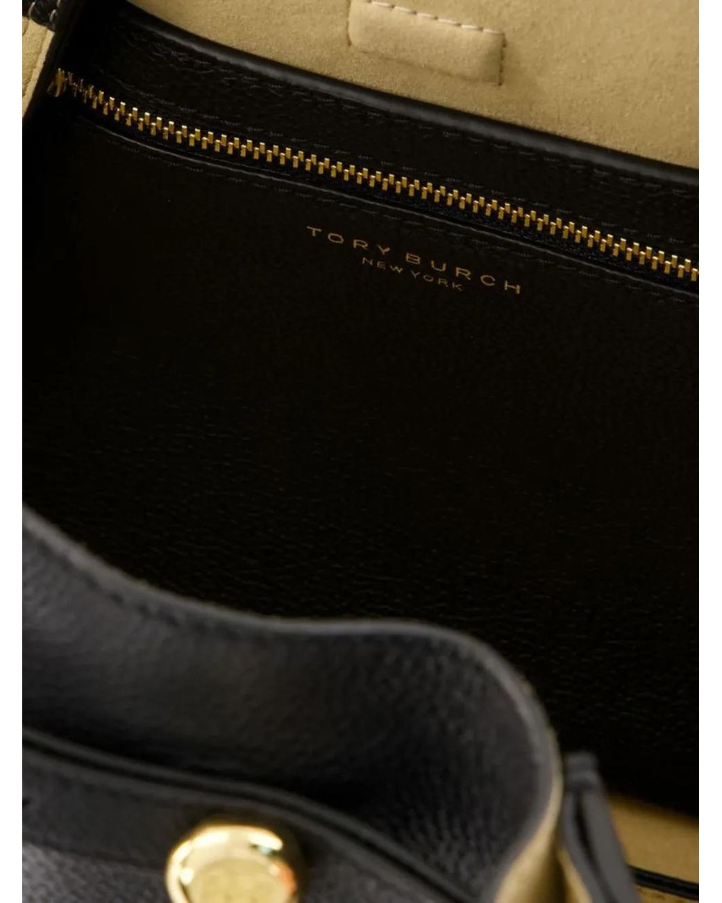 Tory Burch Black Small Romy Pebbled Tote Bag