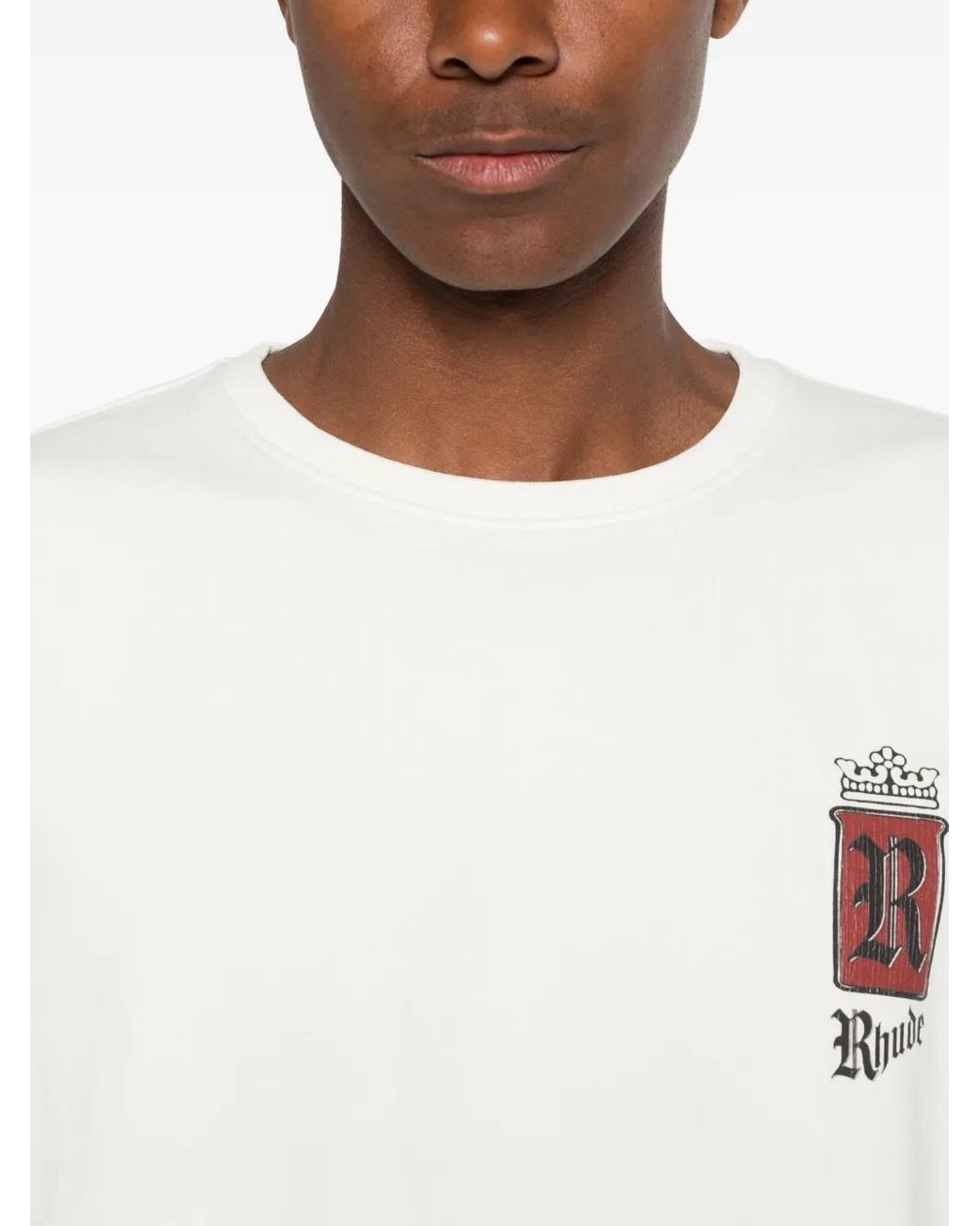 Rhude White Logo Graphic T-Shirt for men