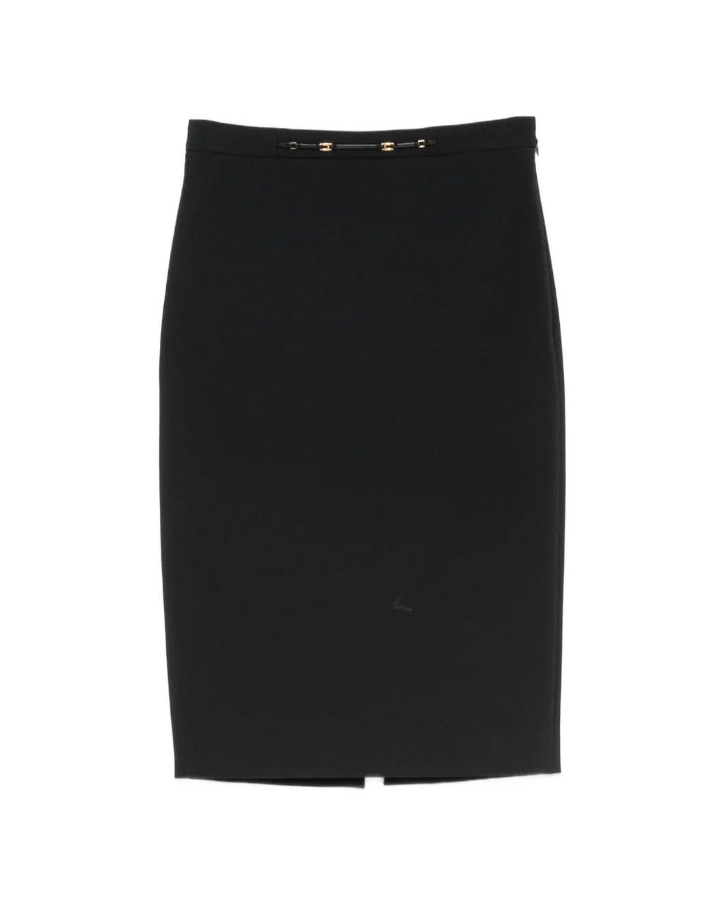 Elisabetta Franchi Black Minijupe Crayon À Plaque Logo