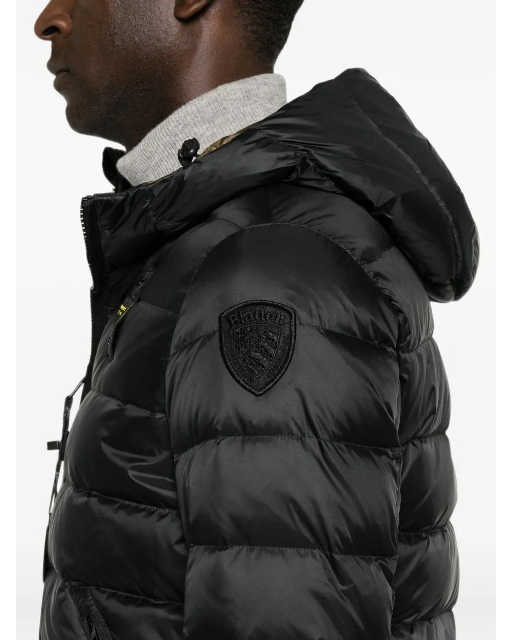 Blauer Black Quilted Hooded Jacket for men