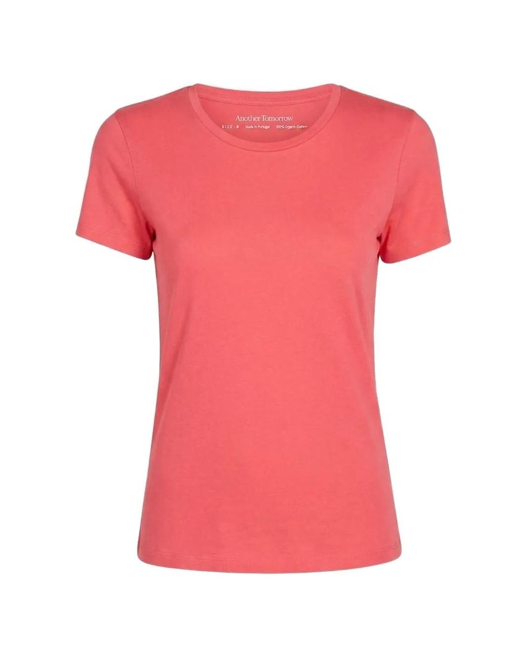 Another Tomorrow Pink Fitted Cotton T-Shirt