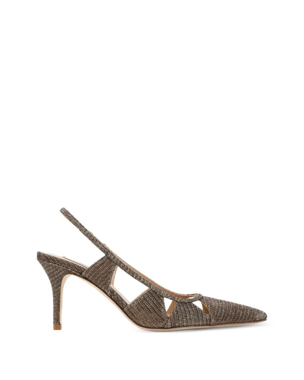 Arteana White Pointed-Toe Cut-Out Pumps