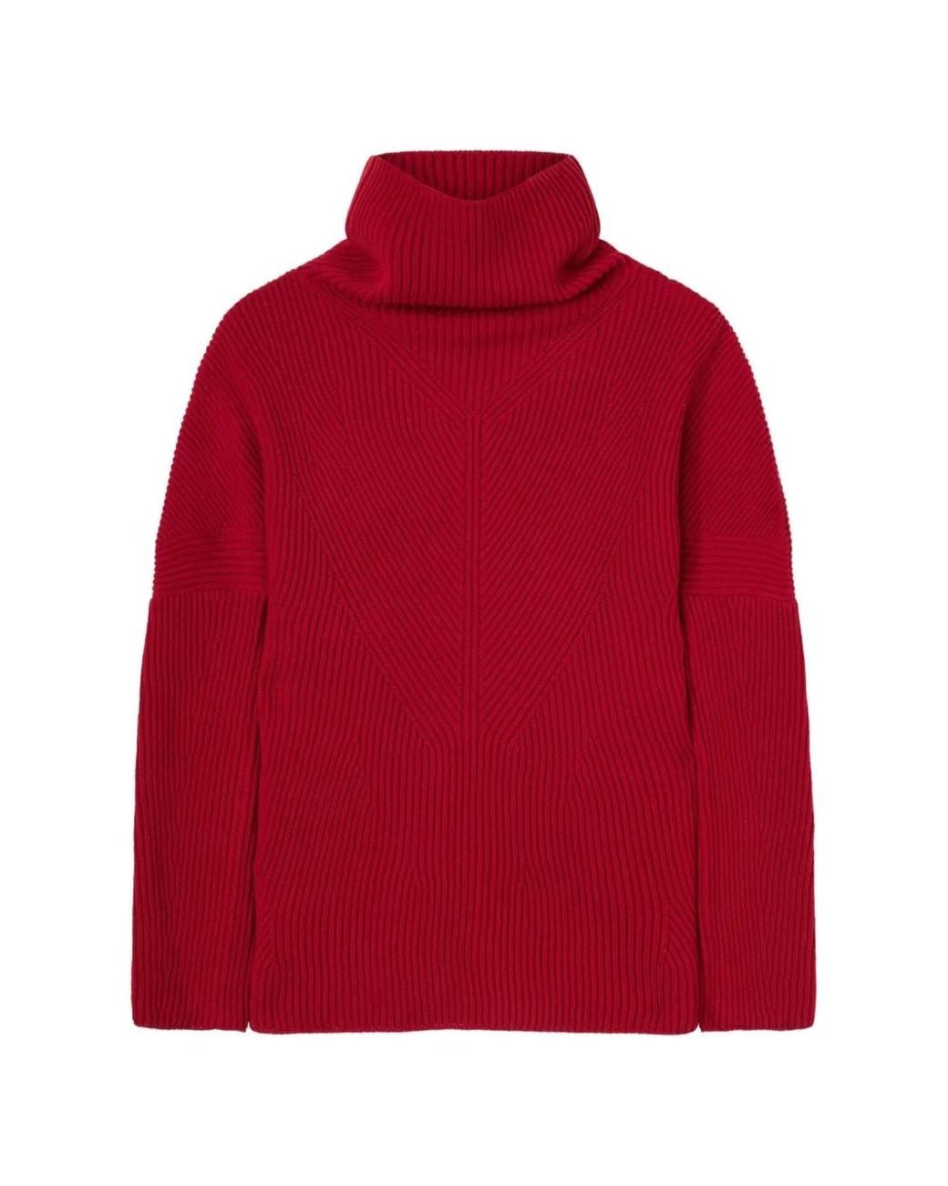 RETORI Red Ribbed-Knit Wool Sweater
