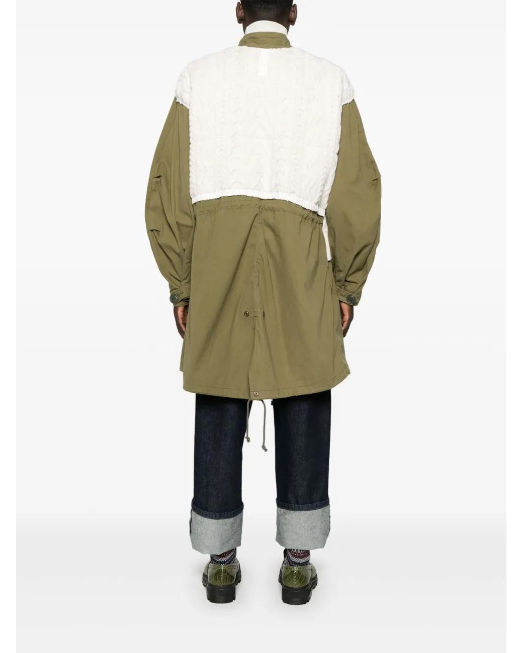 Junya Watanabe Green X Richmond Knitwear Panelled Parka for men