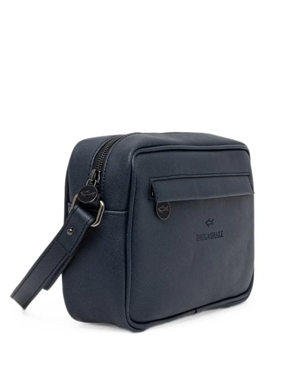 Paul & Shark Blue Logo-Detail Zip-Fastening Clutch Bag for men