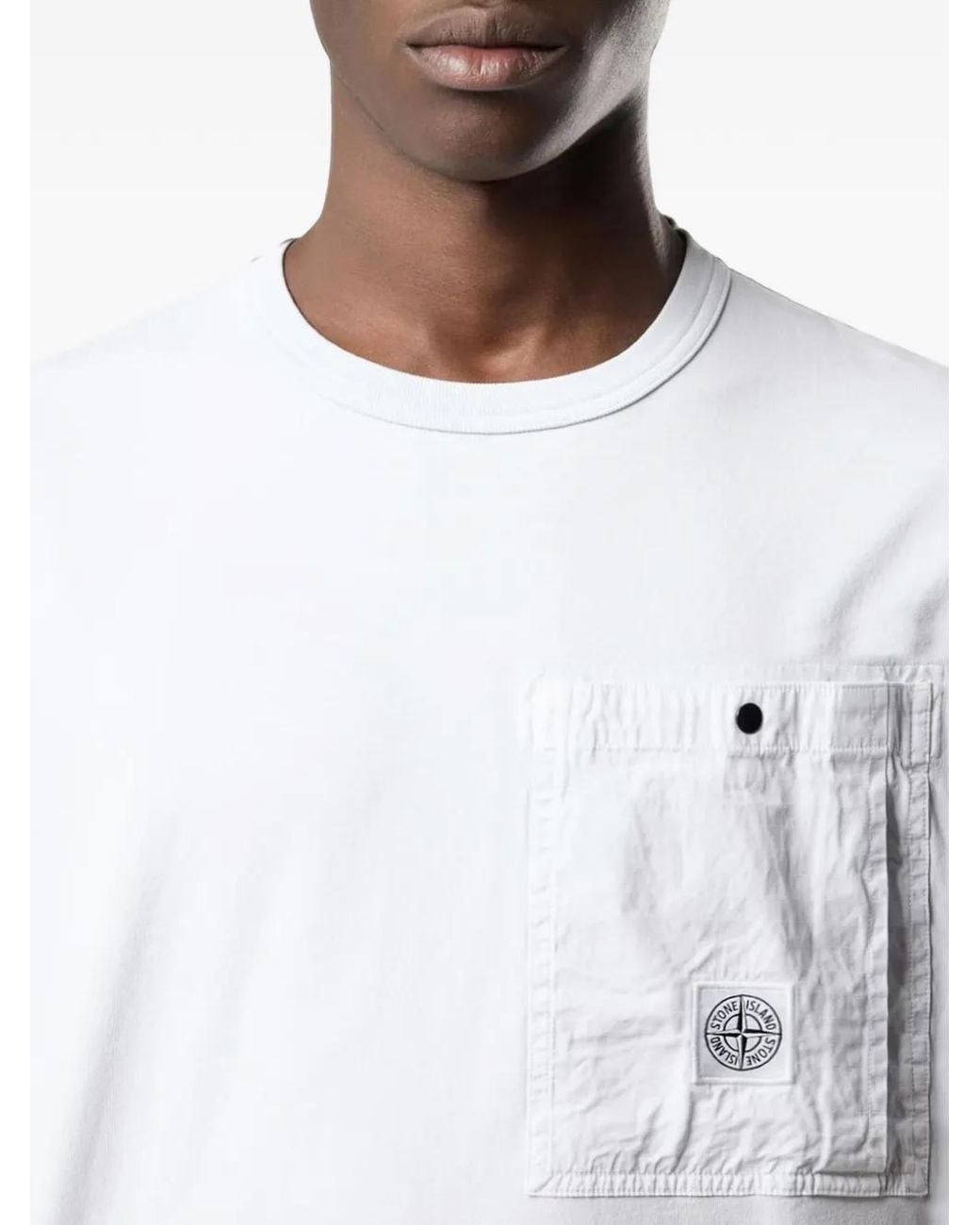 Stone Island White 2100004 Combed Organic-Cotton Jersey T-Shirt for men