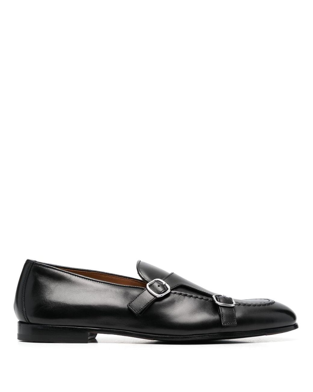 Doucal's Double-strap Smooth-leather Monk Shoes in Black for Men | Lyst