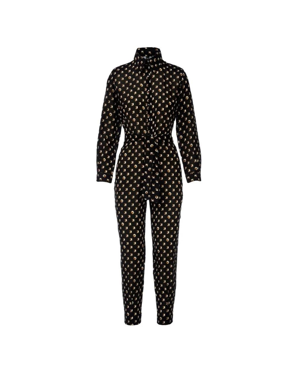 Tessitura Body Couture Black Golden Hour Crystal-Embellished Jumpsuit