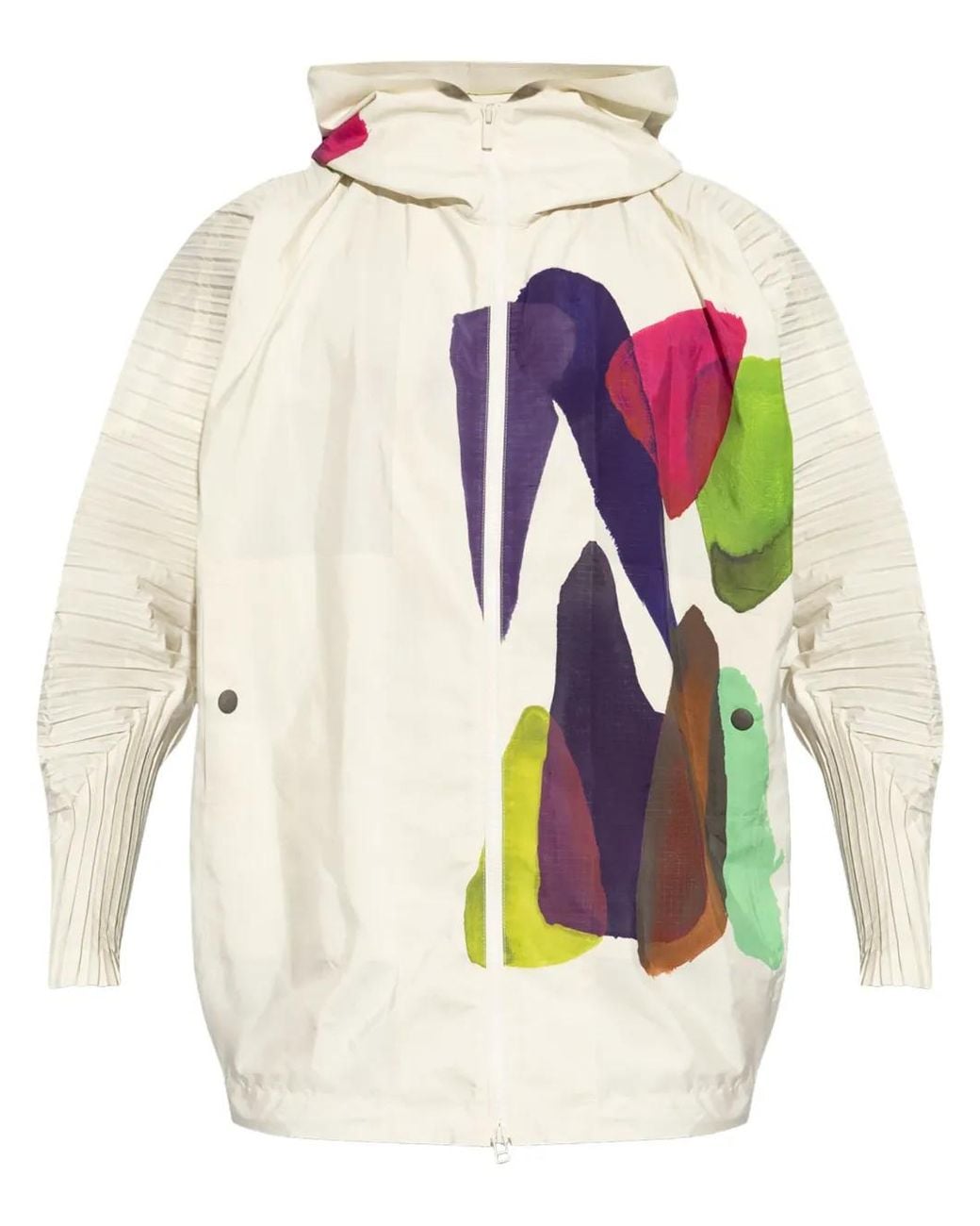Homme Plissé Issey Miyake Pink Graphic Print Hooded Jacket for men