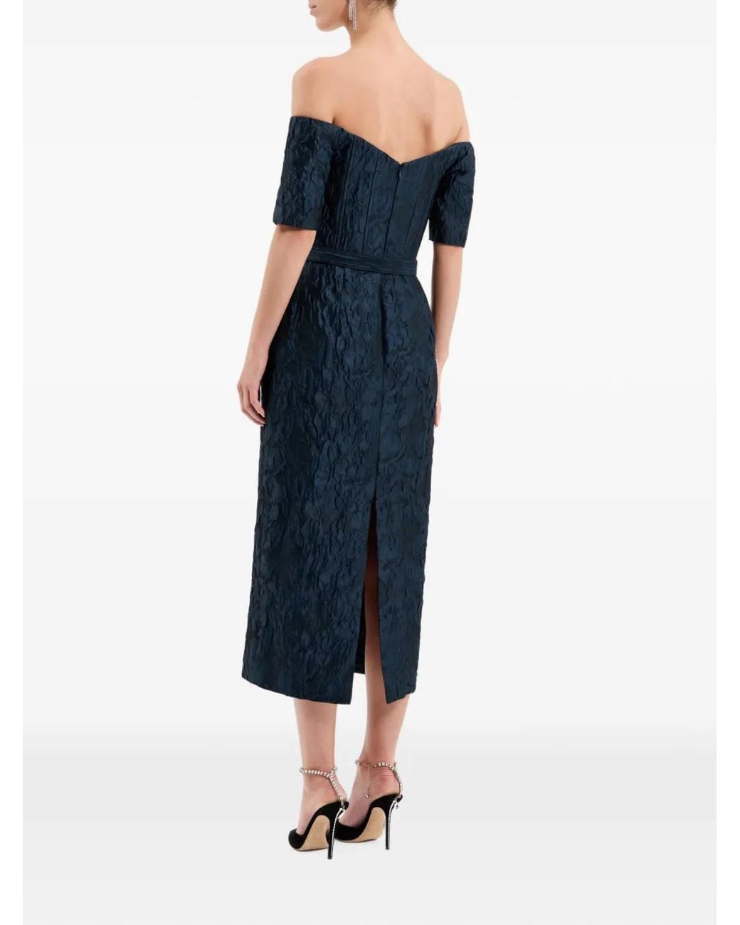 Rebecca Vallance Blue Cascades Midi Dress