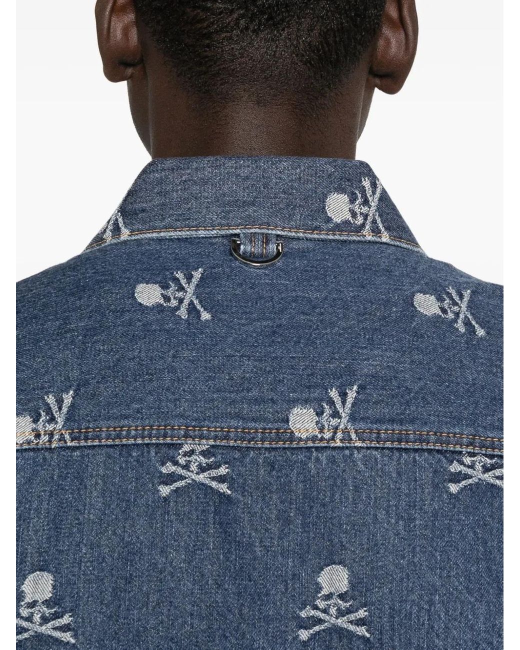 Mastermind Japan Blue Skull-Crossbones Denim Jacket for men