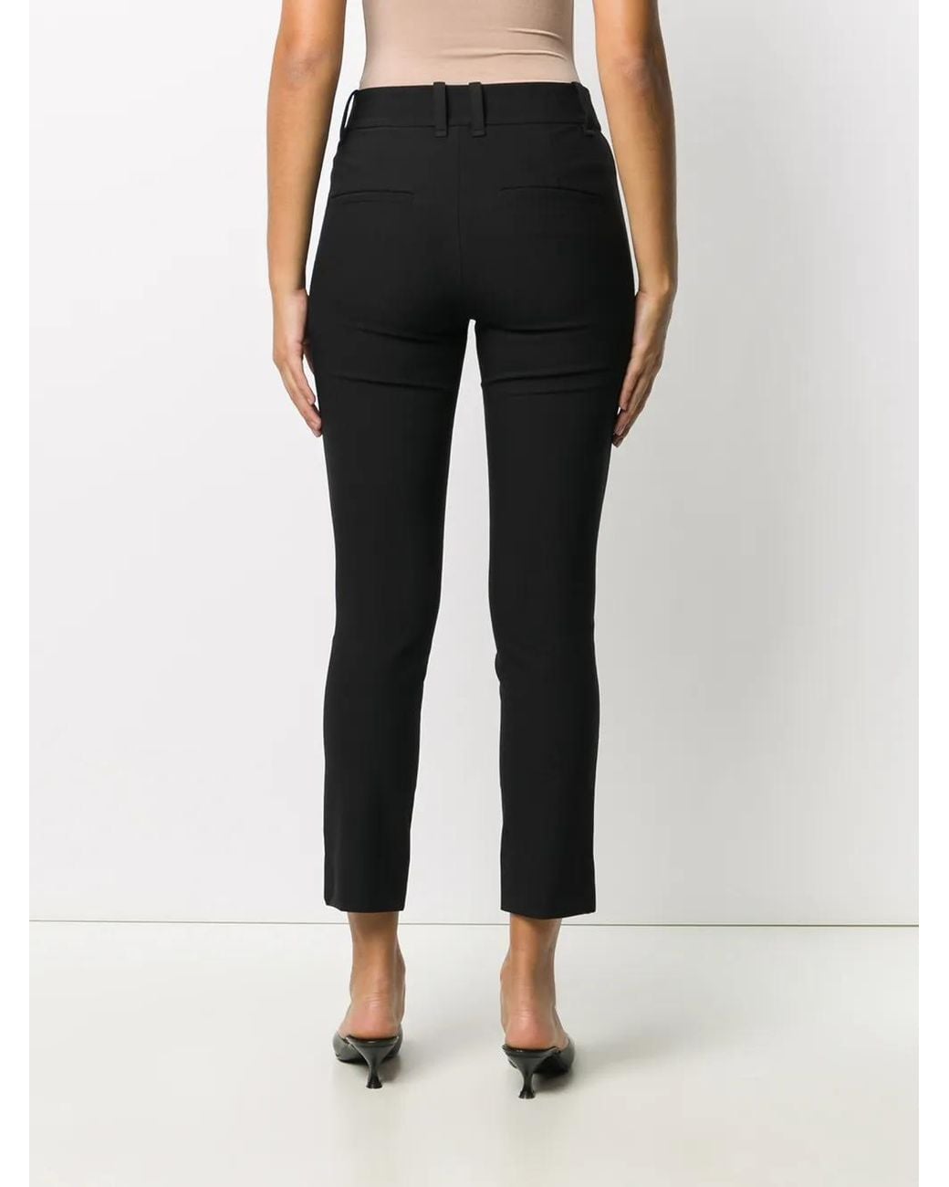 Vince High Waist Cropped Skinny Broek in het Black