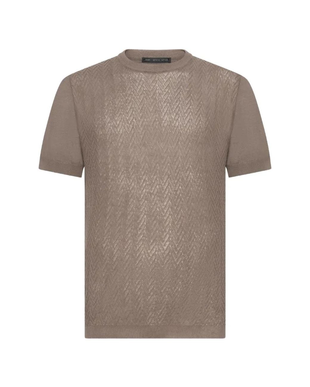 Low Brand Gray Chevron-Knit T-Shirt for men