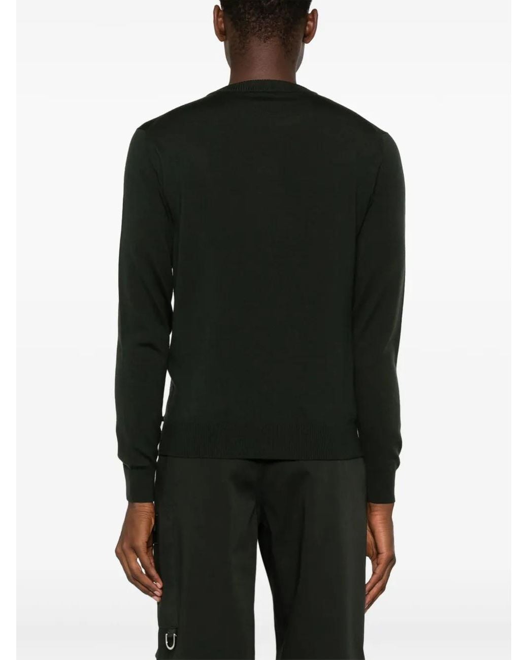 Fendi Black Wool Blend FF-Embossed Knitted Sweater for men