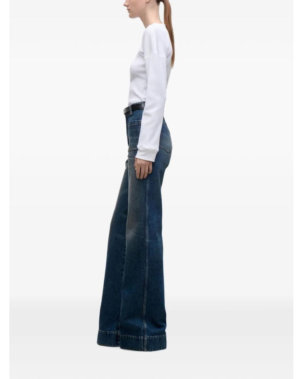 Victoria Beckham White Hazel Ribbed Sweatshirt