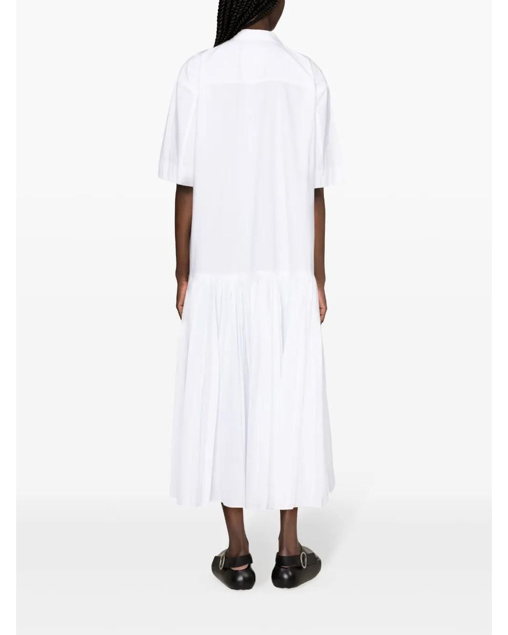 Jil Sander White Cotton Shirt Dress