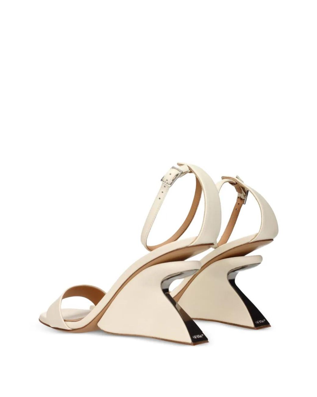 Off-White c/o Virgil Abloh Natural Jug Sculpted-Heel Leather Sandals