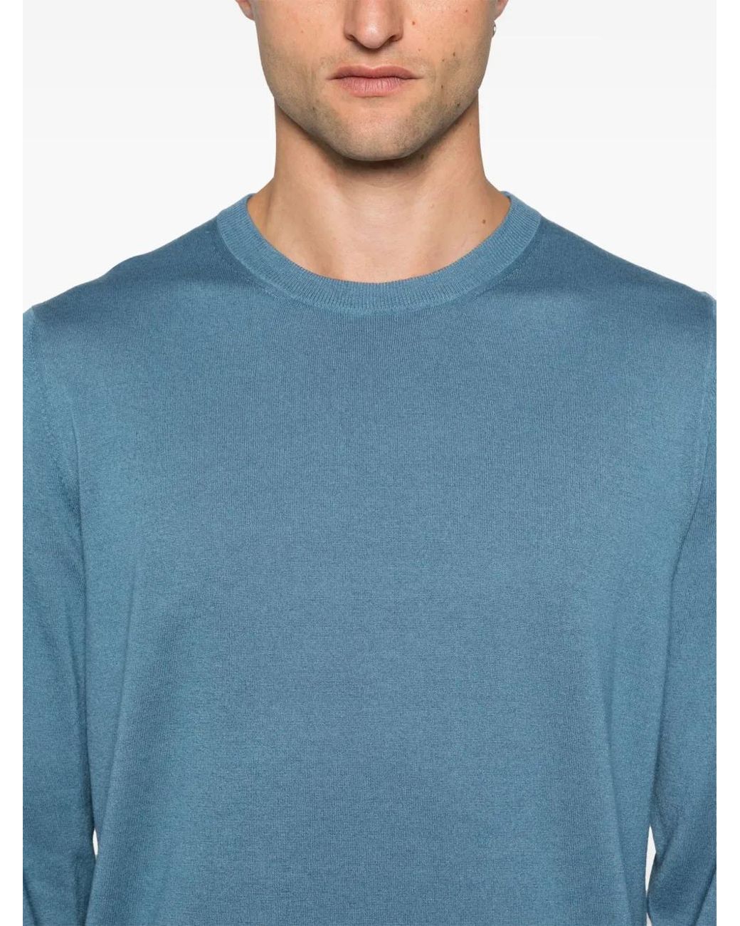 Canali Blue Crew-Neck Sweater for men