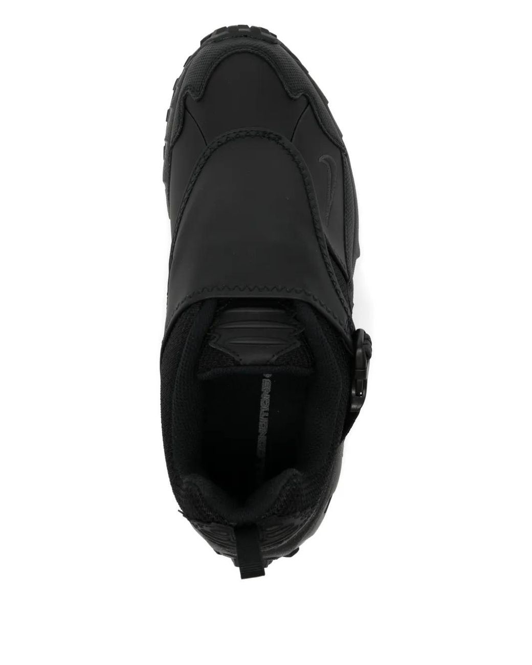 Nike Black Premium Leather Touch-Strap Sneakers With Studded Sole for men