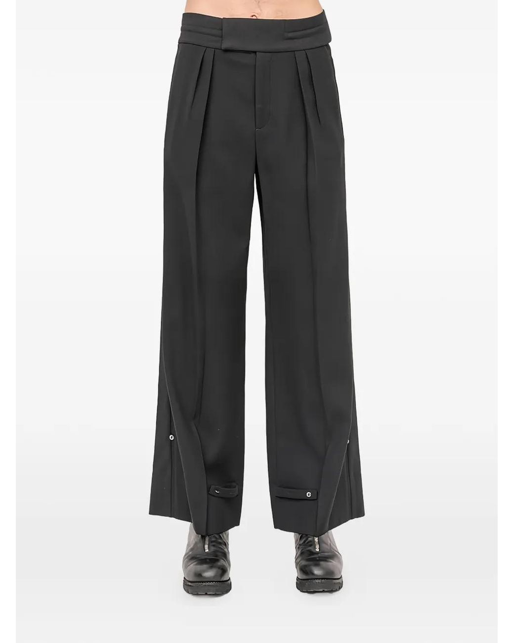 Setchu Black Pleated Trousers for men
