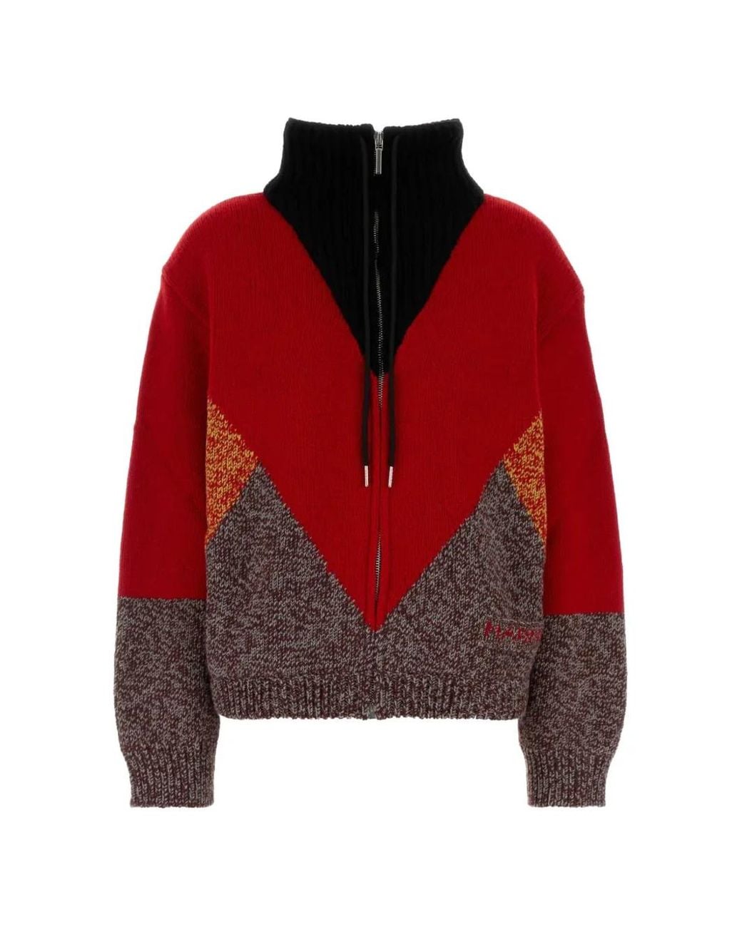 Marni Red Wool And Cashmere Jacket With "M" Detail