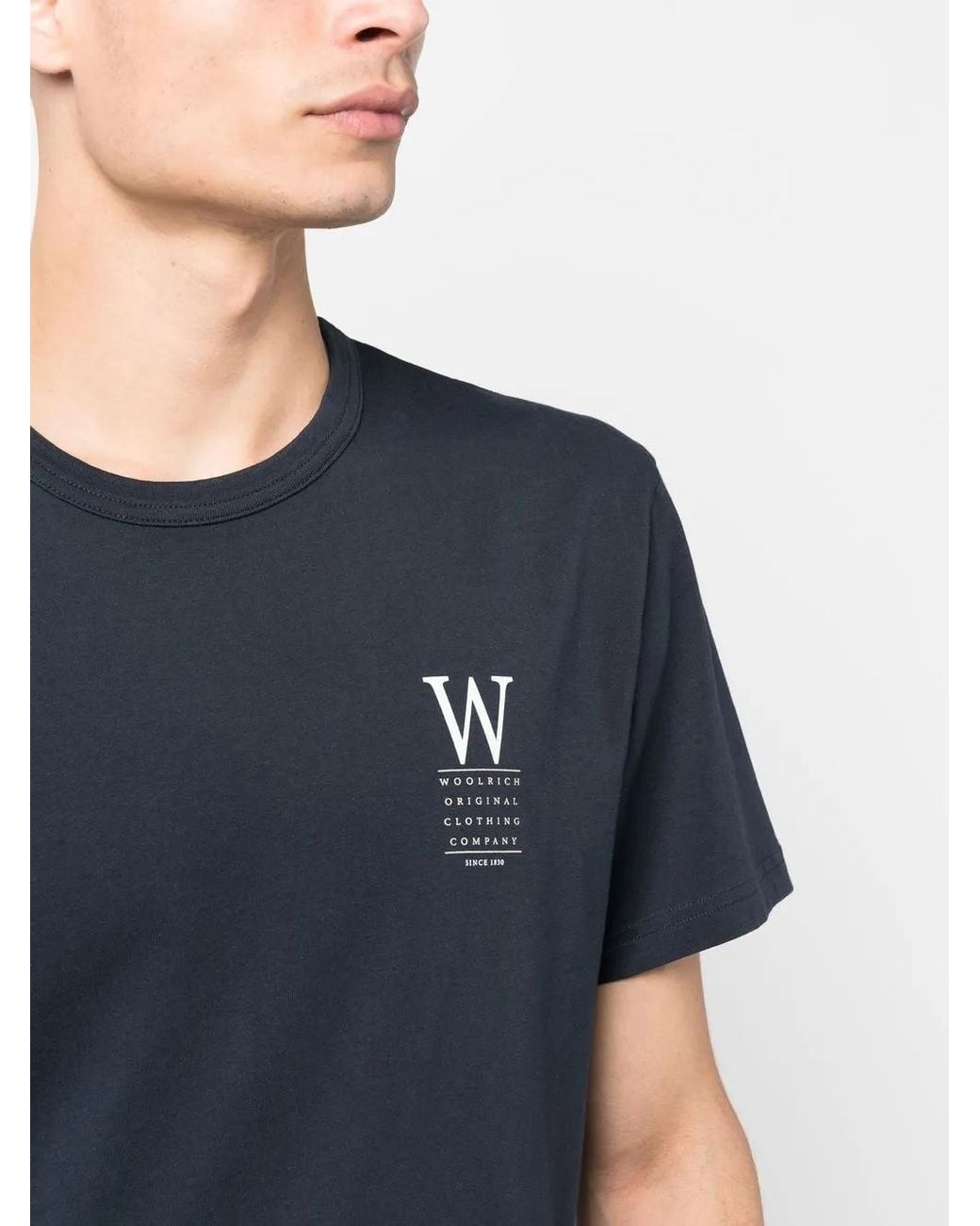 Woolrich Black Logo-Print Cotton T-Shirt for men