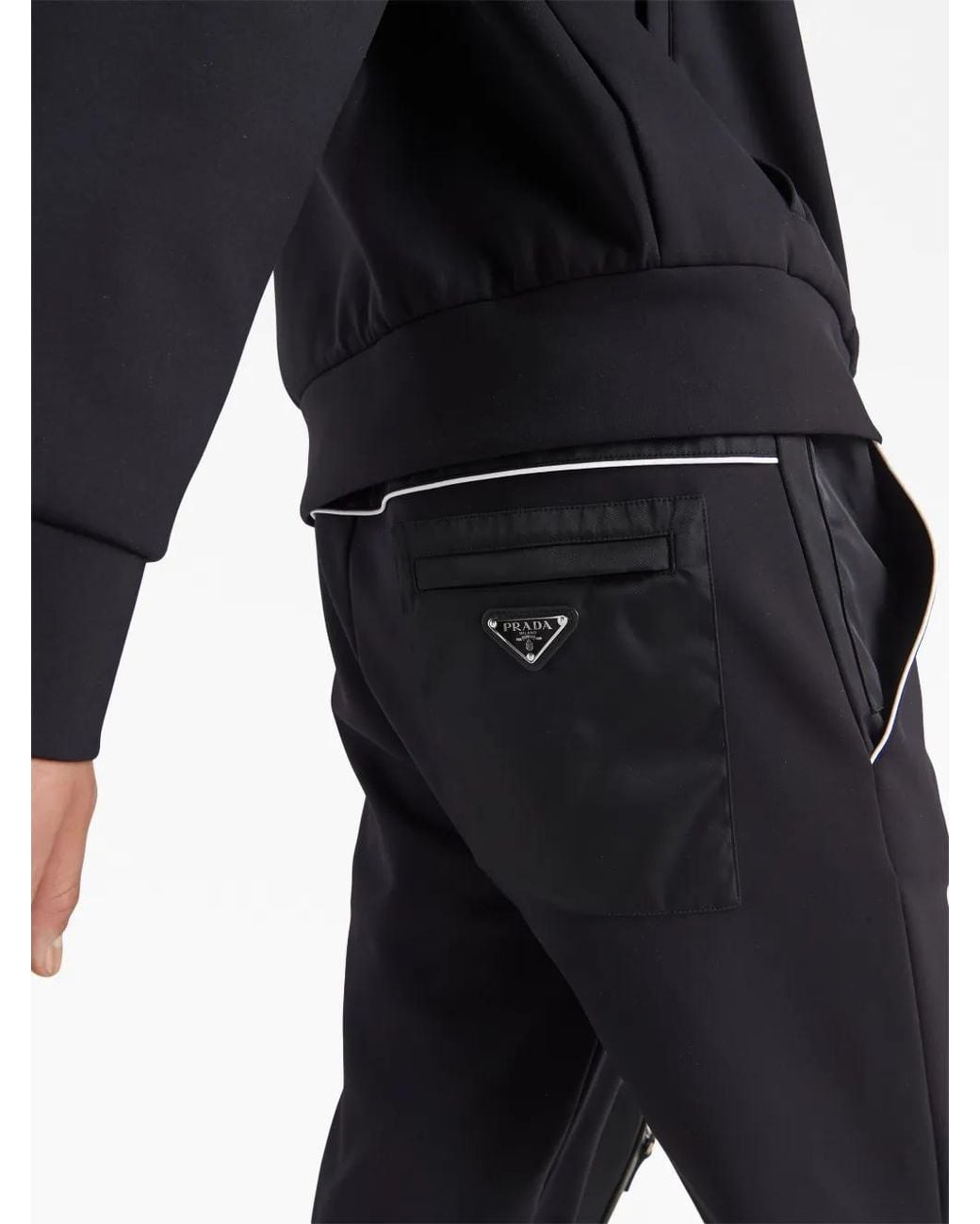 Prada Black Sweatpants With Re-Nylon Details for men