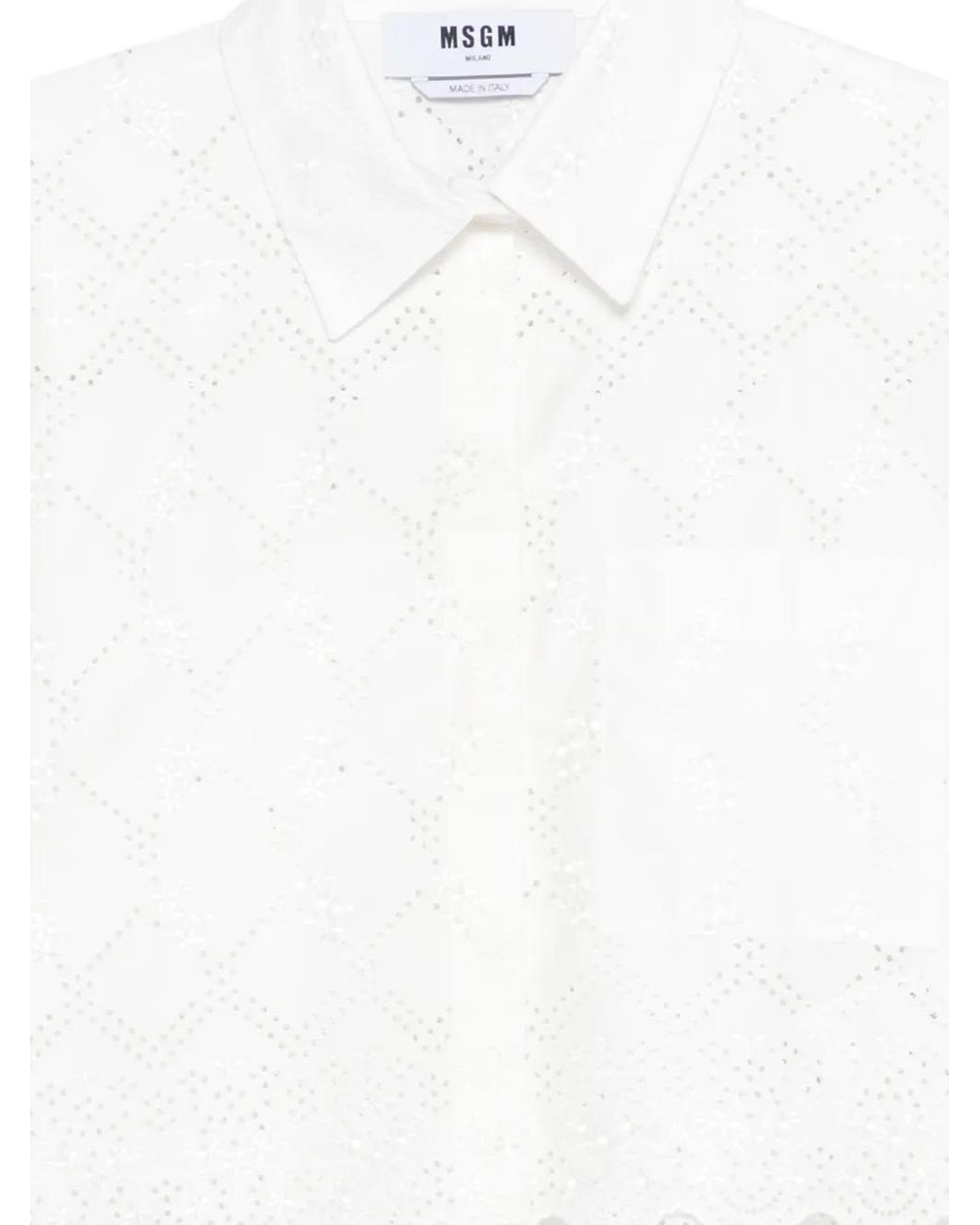 MSGM White Button-Fastening Shirt
