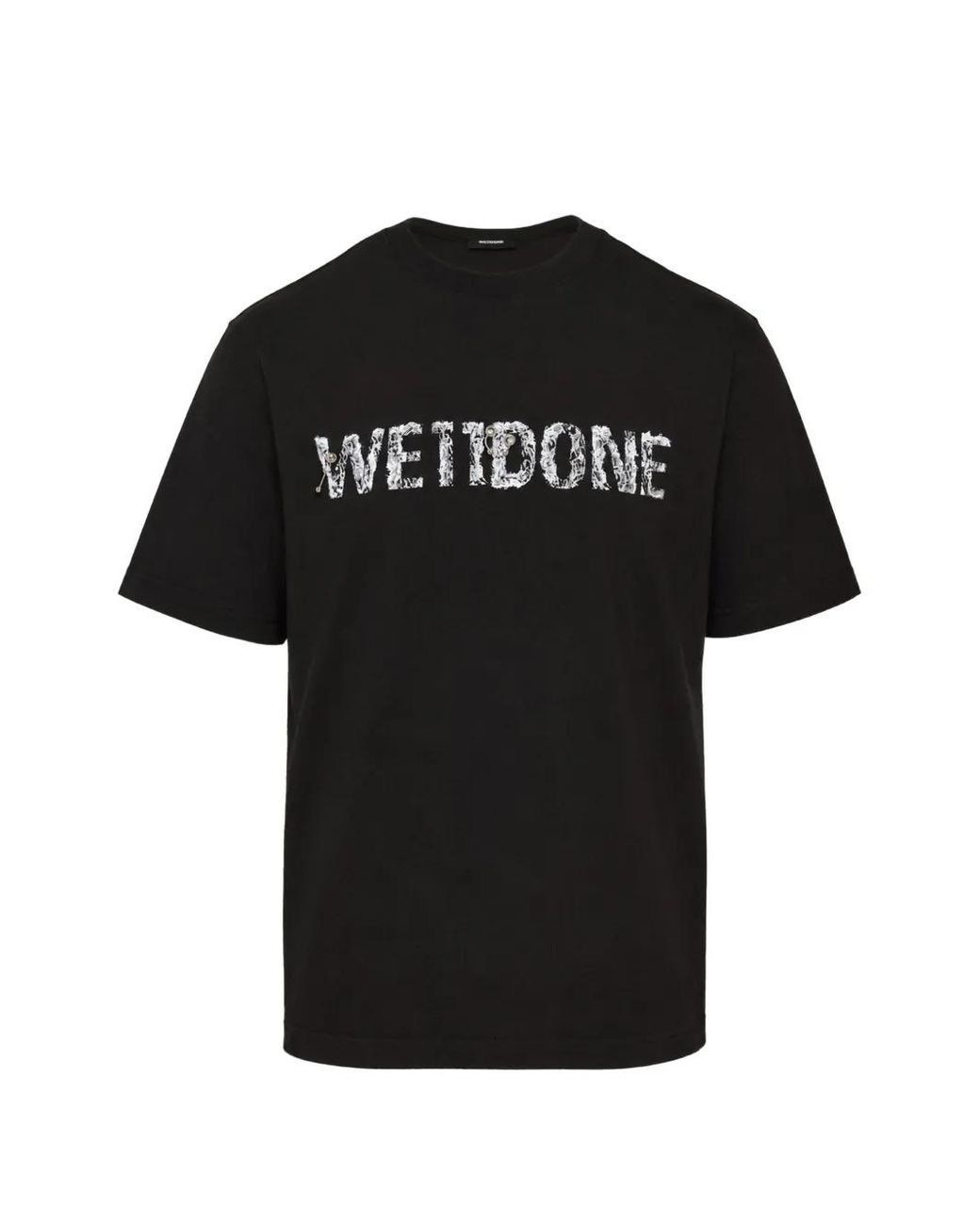 we11done Black Logo-Print T-Shirt