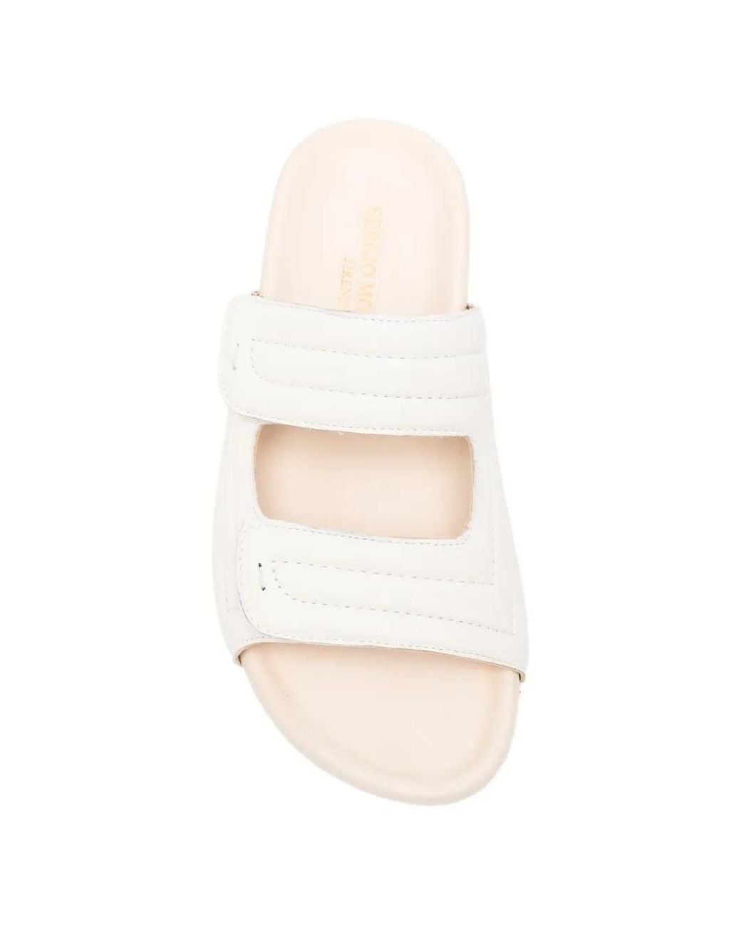 SERGIO MORETTI FIRENZE White Quilted Touch-Strap Sandals