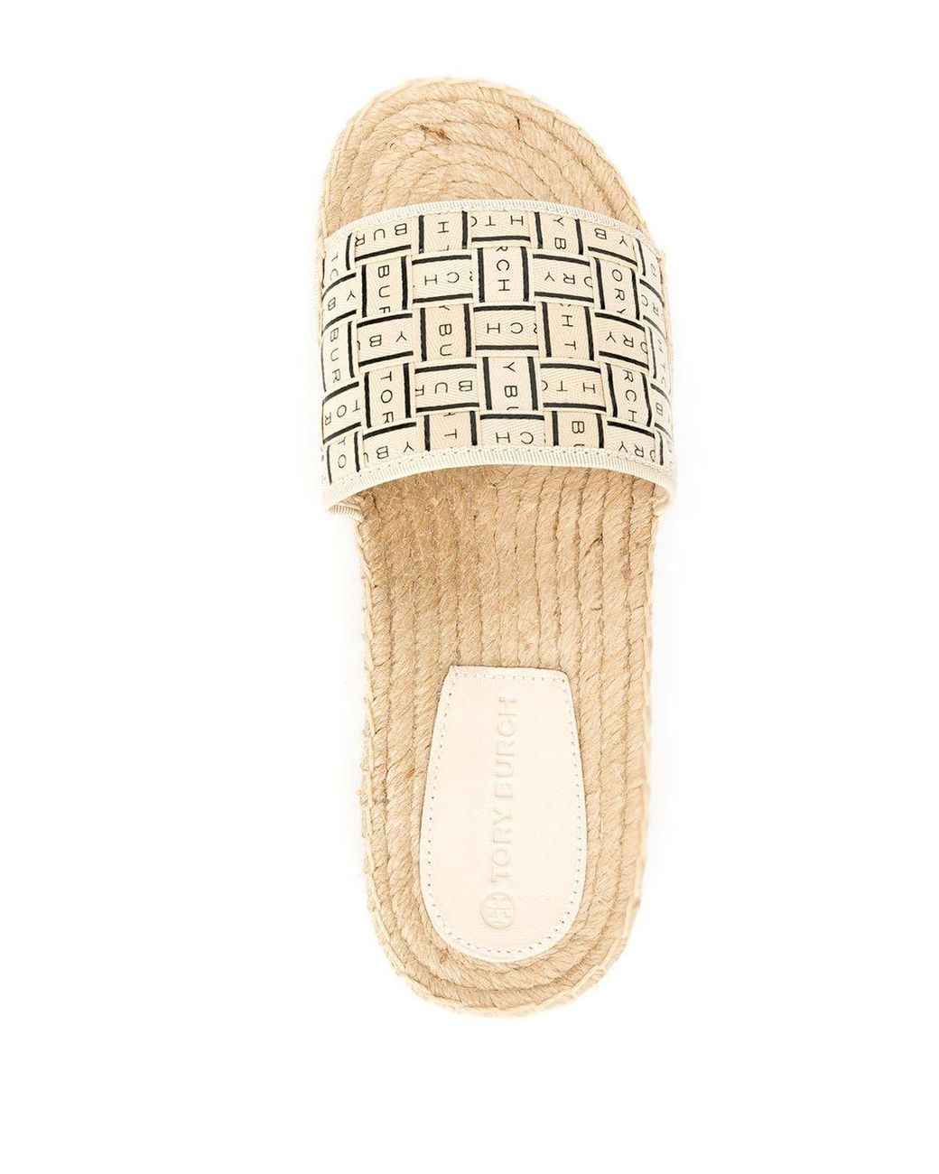 white tory burch slides