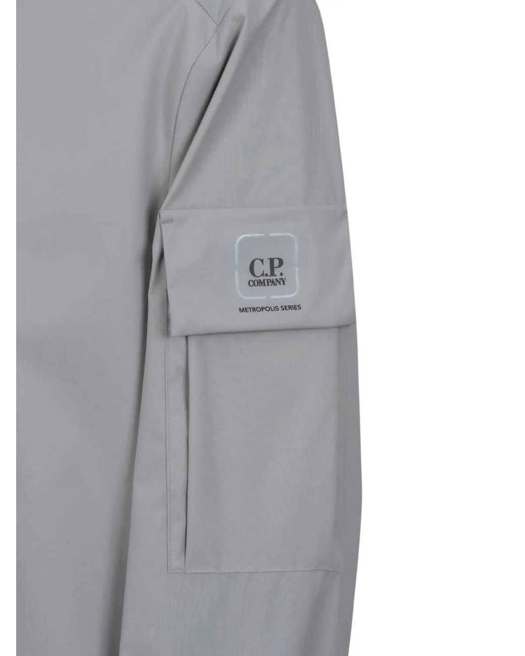 C P Company Gray Metropolis Series Metro-Tek Zip Overshirt for men