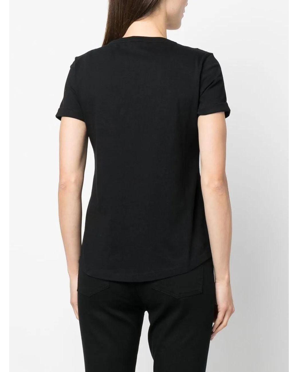 Ralph Lauren Black Hailly Beaded-Logot-Shirt