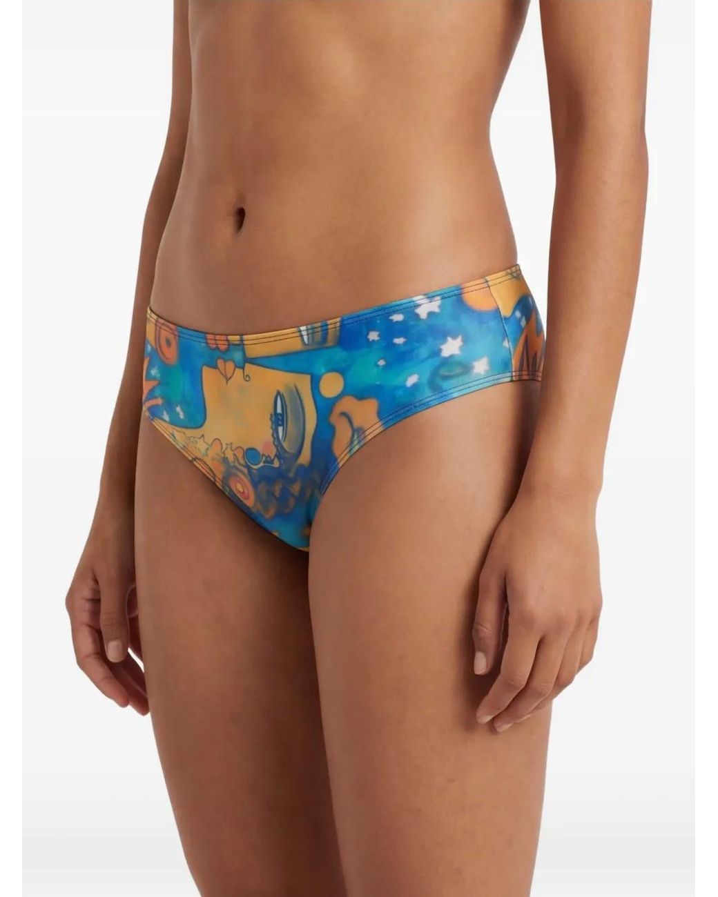 Donde Esteban Blue Printed Bikini Bottom