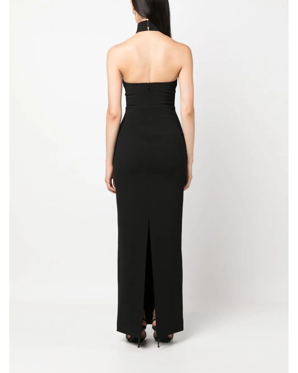 Solace London Black Blanca Halterneck Maxi Dress