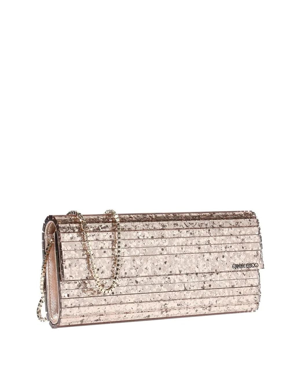 Jimmy Choo Gray Sweetie Logo-Detail Shoulder Bag