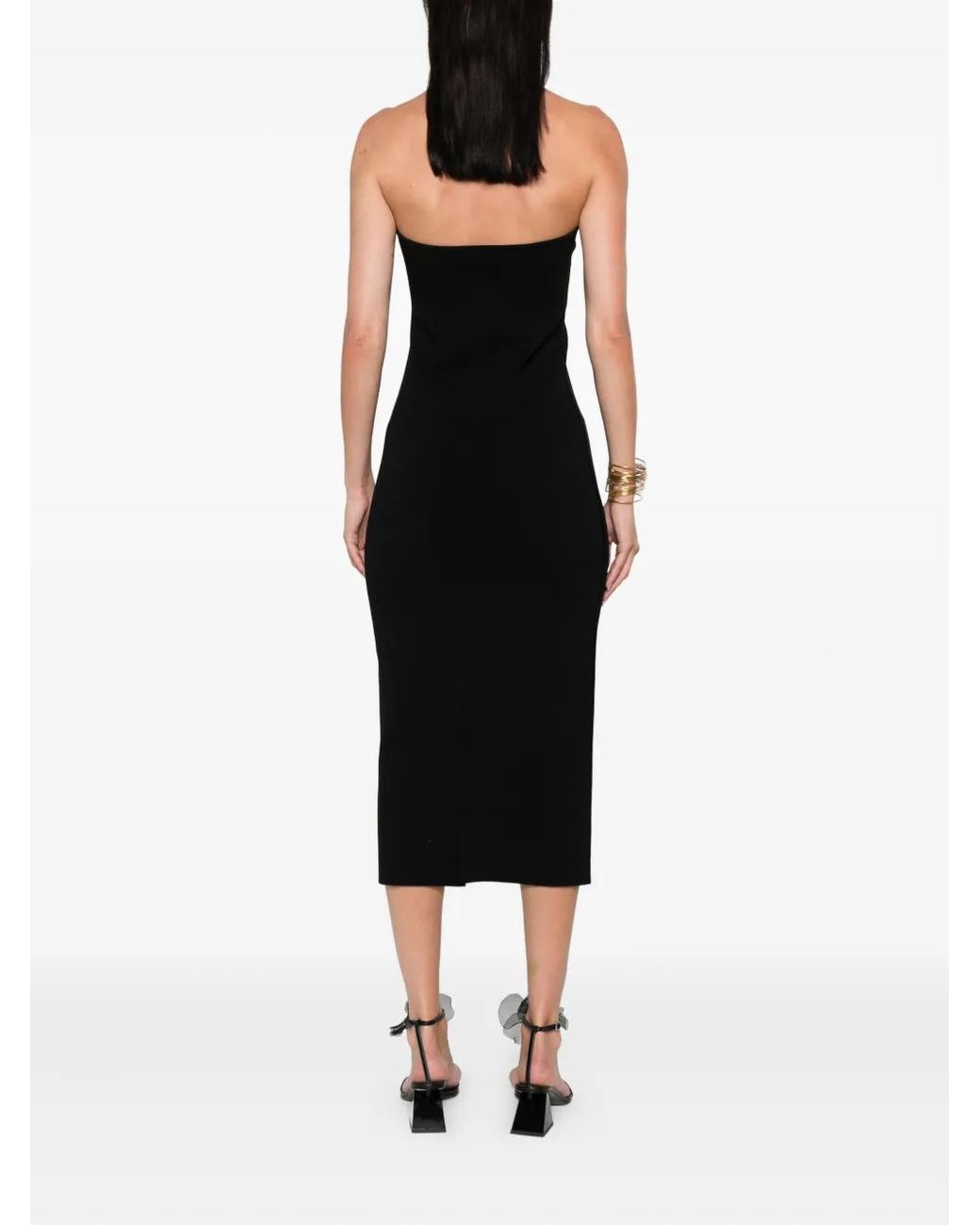 Anine Bing Black Strapless Midi Dress