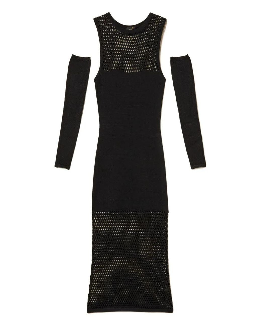 Twinset Black Robe Longue En Résille
