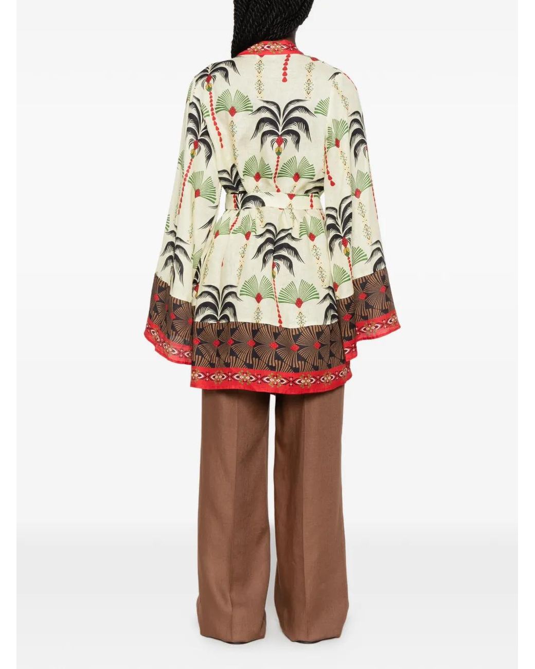 Anjuna White Palm-Print Beach Cover-Up