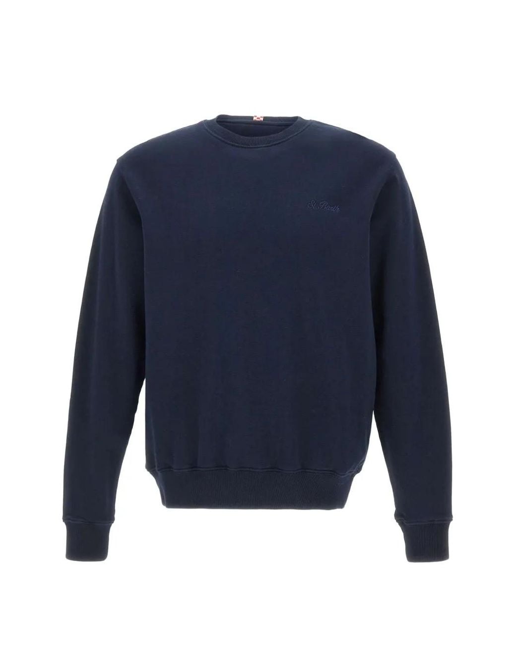Mc2 Saint Barth Blue Fourseason Cotton Sweatshirt With Logo-Embroidery for men